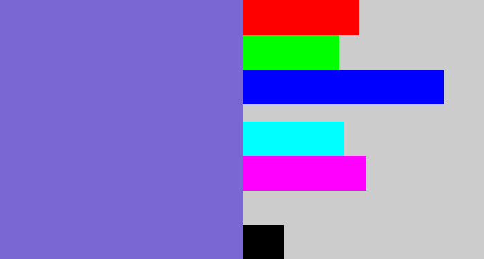 Hex color #7a67d3 - light indigo