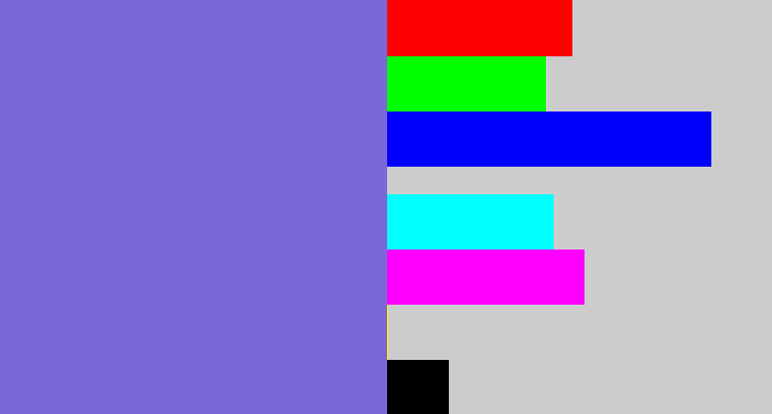 Hex color #7a68d6 - light indigo