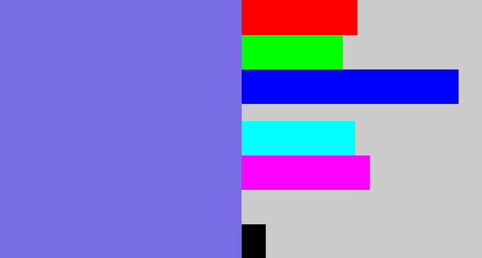 Hex color #7a6ce5 - purpley