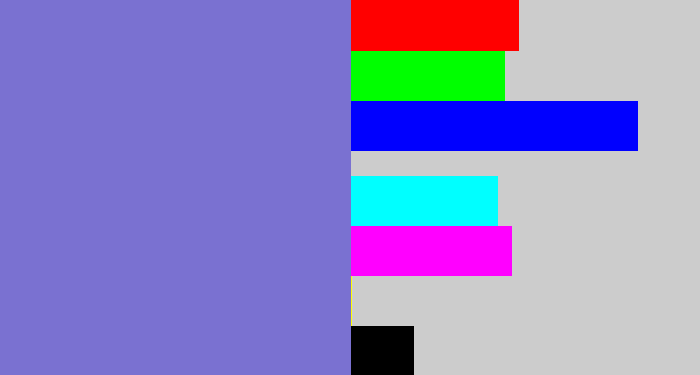 Hex color #7a71d1 - light indigo