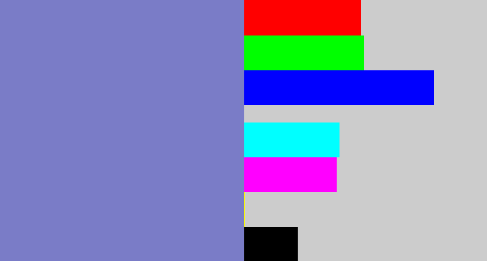 Hex color #7a7cc7 - faded blue