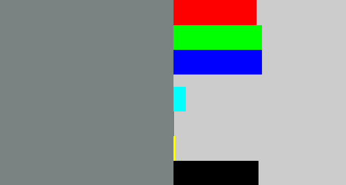 Hex color #7a8382 - medium grey
