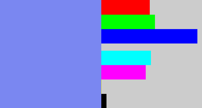 Hex color #7a87f1 - lavender blue