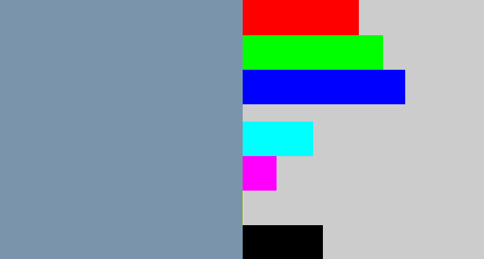 Hex color #7a94ac - blue/grey