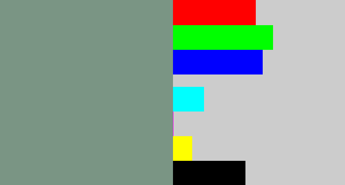 Hex color #7a9584 - greeny grey