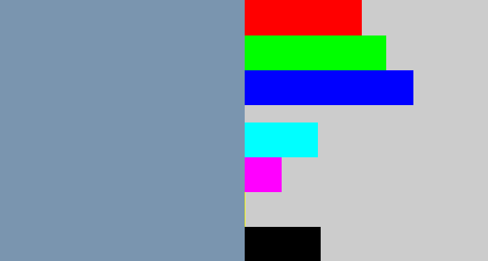 Hex color #7a95af - greyblue