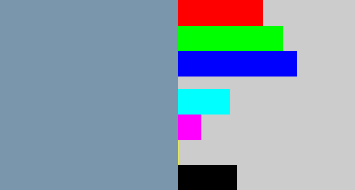 Hex color #7a96ac - blue/grey
