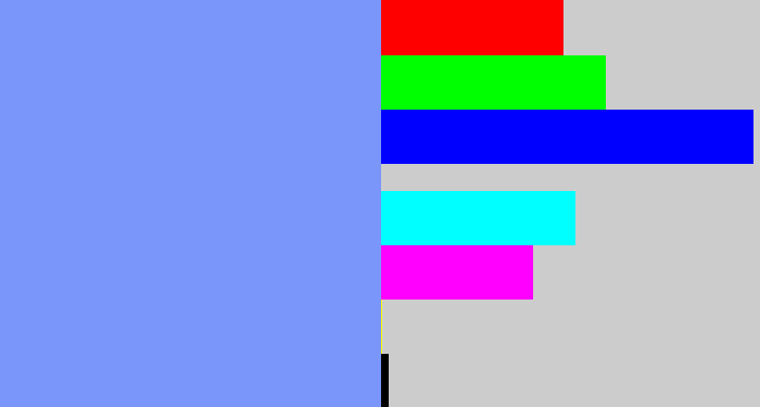 Hex color #7a96fa - periwinkle blue