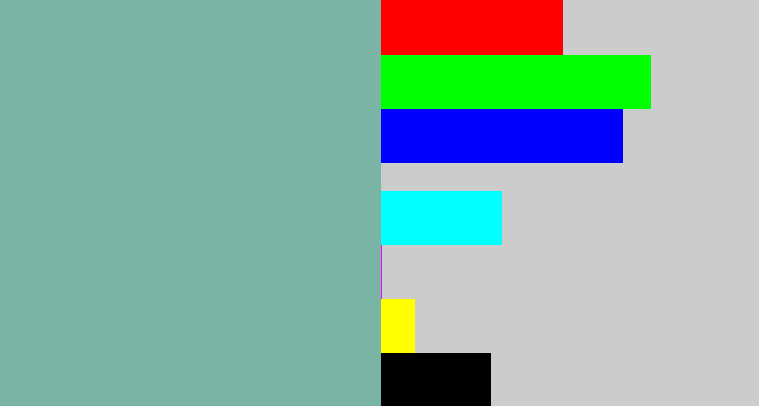 Hex color #7ab4a4 - bluegrey