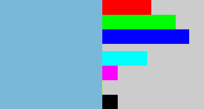 Hex color #7ab8d9 - lightblue