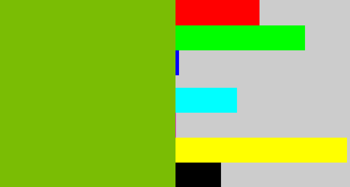 Hex color #7abd04 - dark lime green