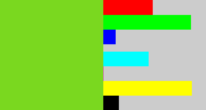 Hex color #7ad81f - apple green