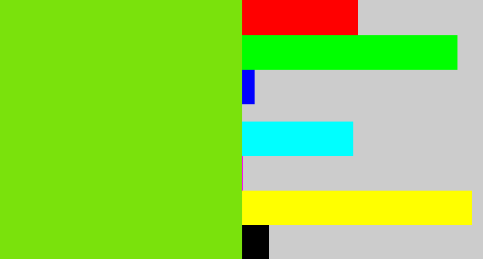 Hex color #7ae20c - bright lime