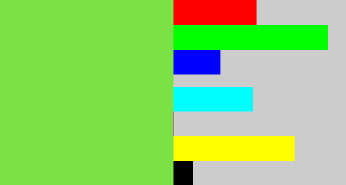 Hex color #7ae244 - kiwi green