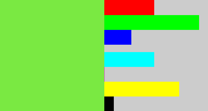 Hex color #7ae942 - kiwi green