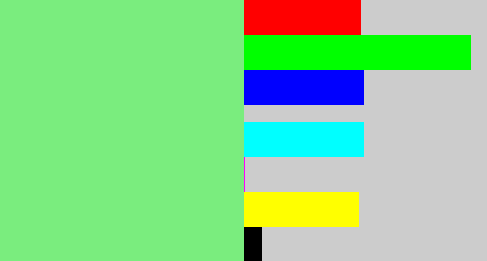 Hex color #7aed7e - lightgreen