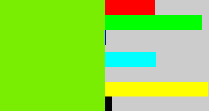 Hex color #7aee02 - bright lime