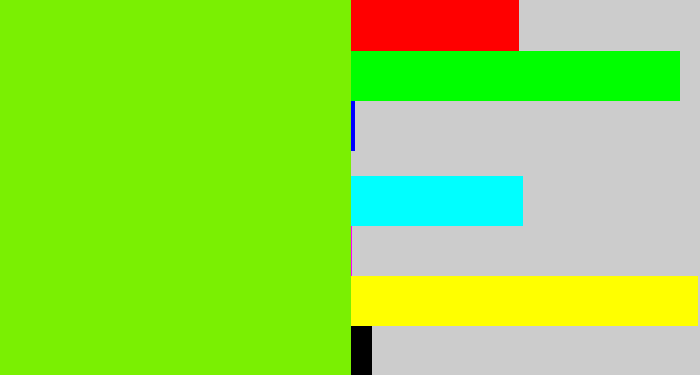 Hex color #7af002 - bright lime