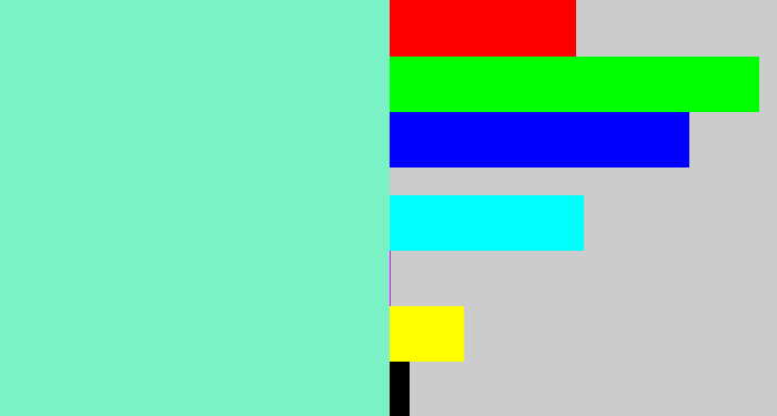 Hex color #7af2c5 - light turquoise
