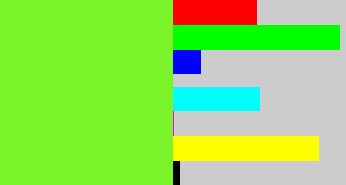 Hex color #7af428 - toxic green