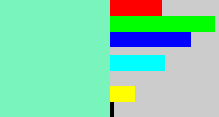 Hex color #7af4bd - light blue green