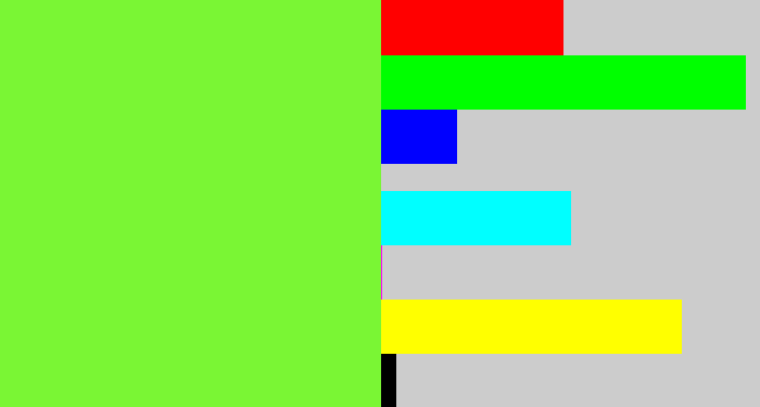 Hex color #7af634 - kiwi green