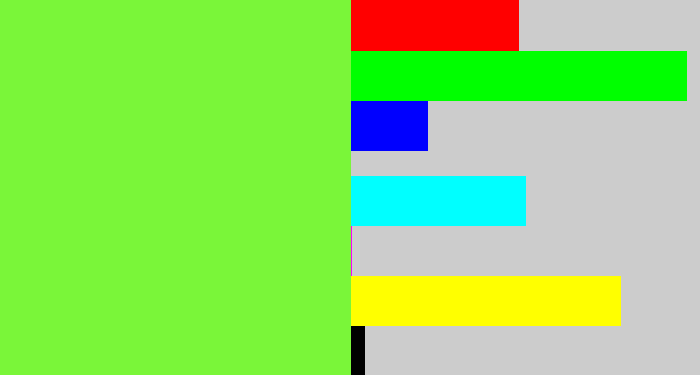 Hex color #7af639 - kiwi green