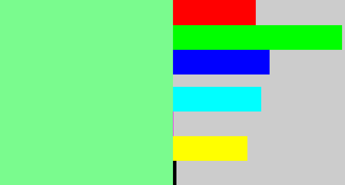 Hex color #7afb8e - lightgreen