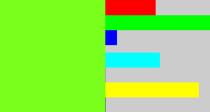 Hex color #7afe1c - bright lime