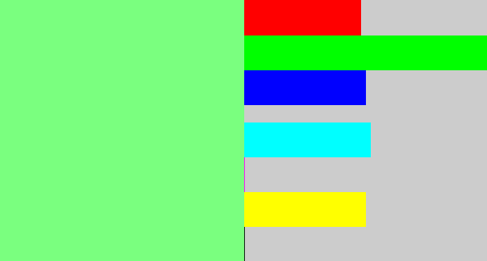 Hex color #7aff7f - lightgreen