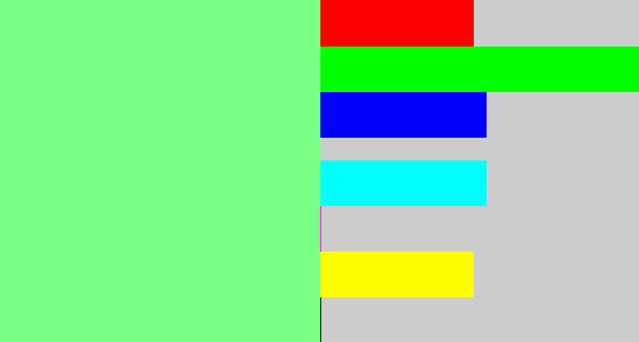 Hex color #7aff85 - lightgreen