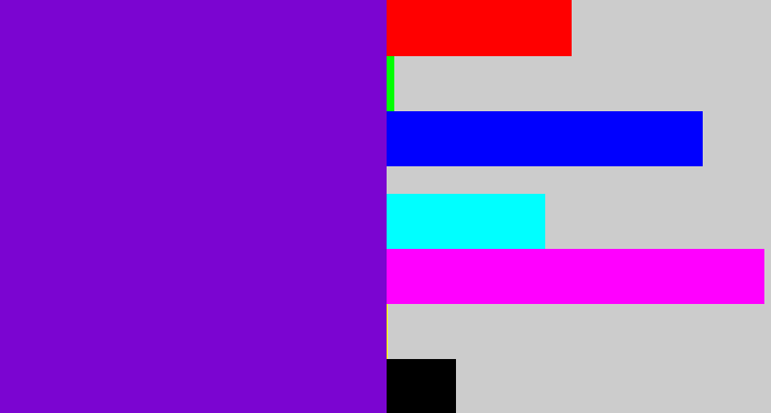 Hex color #7b05d1 - blue violet