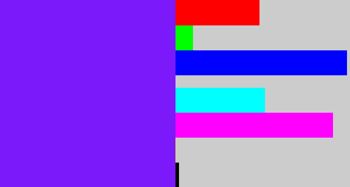 Hex color #7b19fa - purply blue