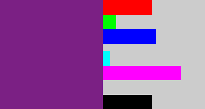 Hex color #7b2084 - darkish purple