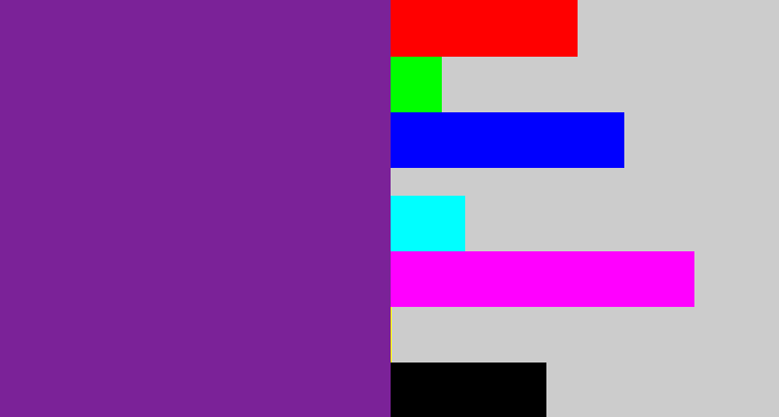 Hex color #7b2298 - purple