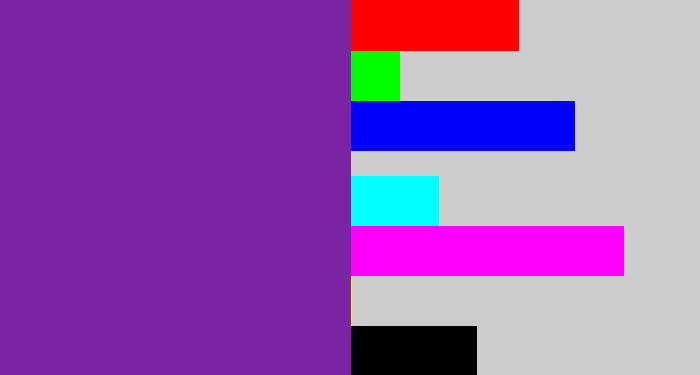 Hex color #7b24a3 - purple