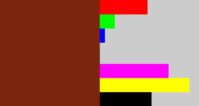 Hex color #7b260c - reddish brown