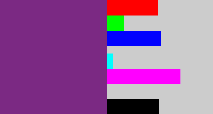Hex color #7b2983 - darkish purple