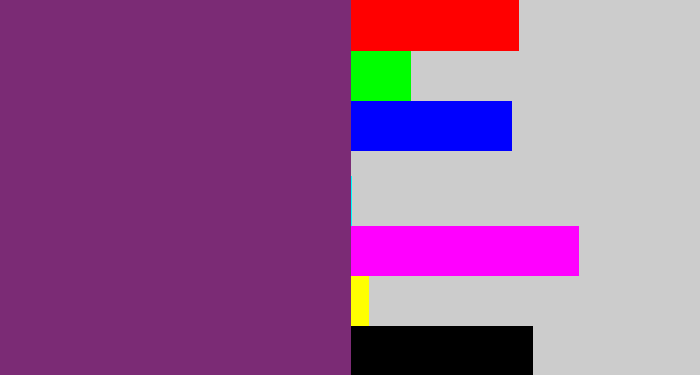 Hex color #7b2b75 - darkish purple