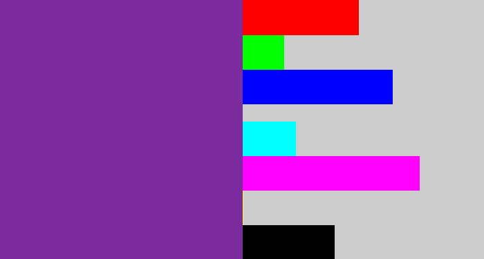 Hex color #7b2b9d - purple