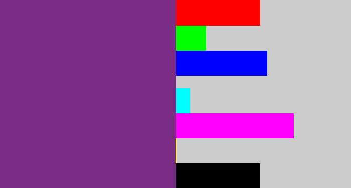 Hex color #7b2c85 - darkish purple