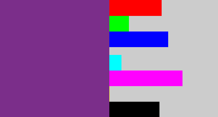 Hex color #7b2e8a - purple