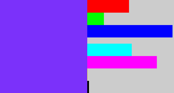 Hex color #7b31fa - bluish purple