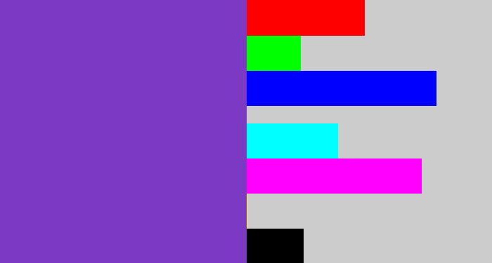 Hex color #7b39c4 - bluey purple