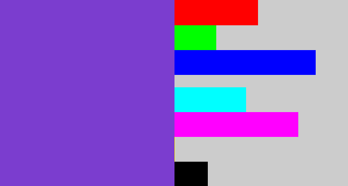 Hex color #7b3dcf - bluish purple