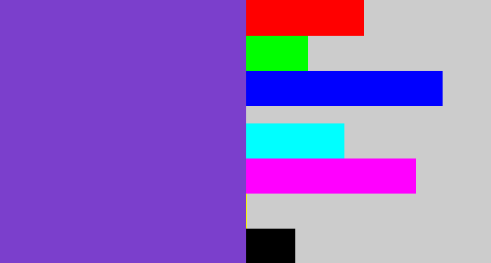 Hex color #7b3fcc - bluey purple