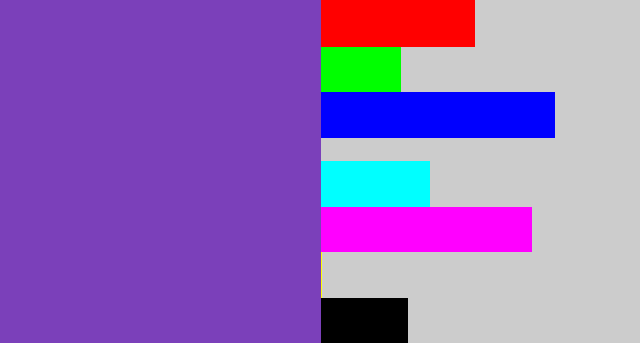 Hex color #7b40ba - bluey purple