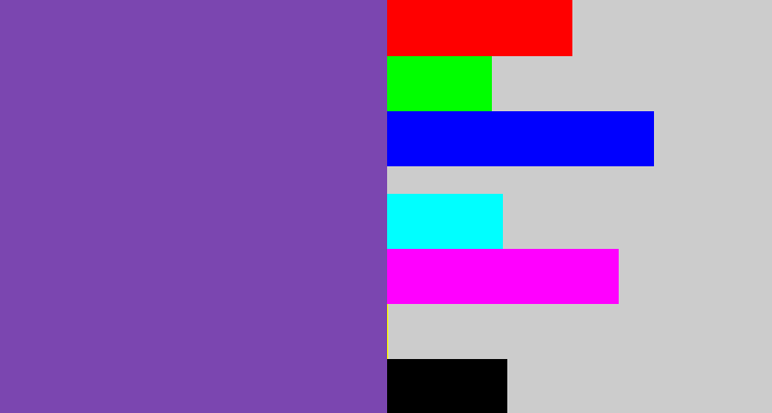 Hex color #7b46b0 - purply