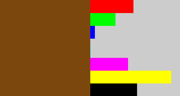 Hex color #7b470c - medium brown
