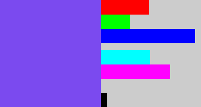 Hex color #7b4aef - purpley